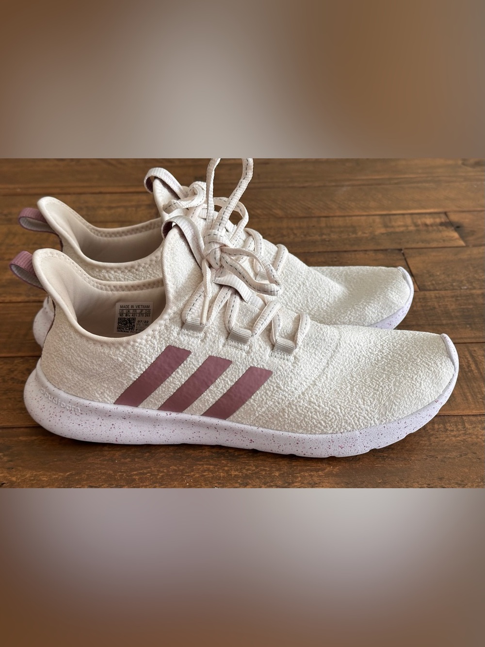 Adidas Cloudfoam Pure 2.0 Running Shoes Women's Size 10 Cream Pink Lightweight - Picture 3 of 10